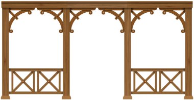 Arcade eski koloni ahşap verandası