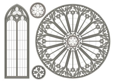 Ortaçağ Gotik vitray pencere arkaplanı veya dokusu