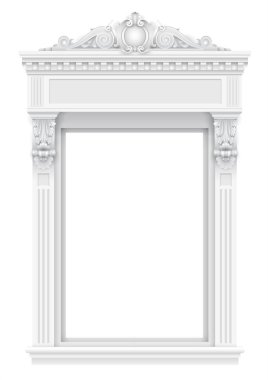 Classic white architectural window facade for the frame clipart