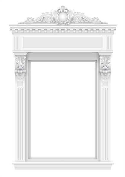 Classic white architectural window facade for the frame