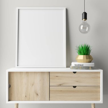 Modern iç mekandaki boş resmi taklit et