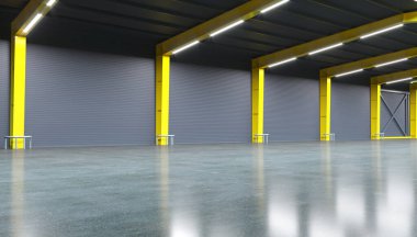 Yeni boş depo veya fabrika açık alan