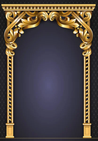 Gold classic frame of the rococo baroque — Stock Vector