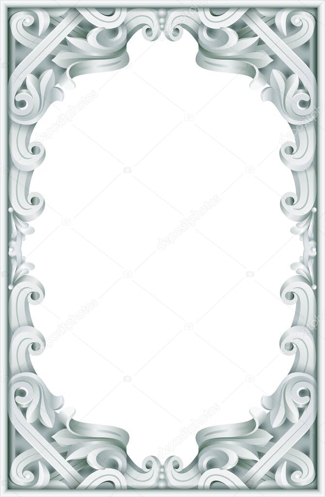 Vintage classic frame of the rococo baroque