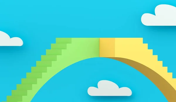 Concept métaphore escalier pont et ciel bleu — Photo