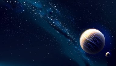 Vektör arkaplan yıldızlı gökyüzü ve Samanyolu