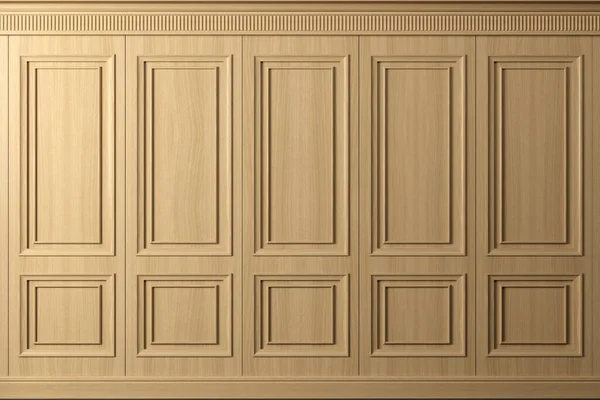 Классическая стена с деревянными панелями из бука — стоковое фото