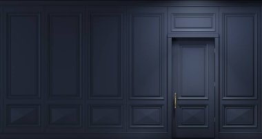 Klasik koyu renk ahşap kapı duvarı.