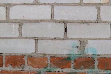 Eski duvar arka plan beyaz ve kırmızı tuğla doku