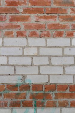 Eski duvar arka plan beyaz ve kırmızı tuğla doku