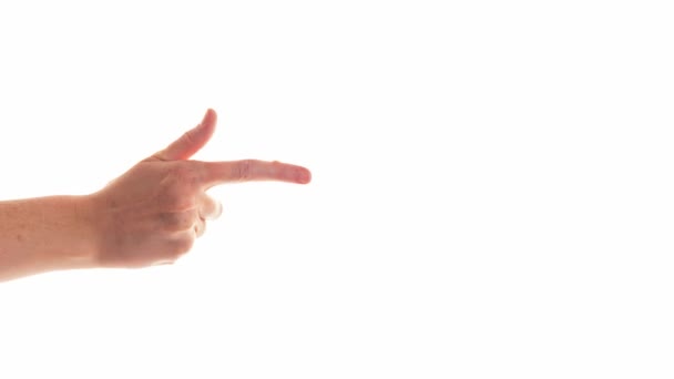 Пальцы Ладони Очереди Образуют Кулак Считая Пальцах Жест Порядке Свободное — стоковое видео