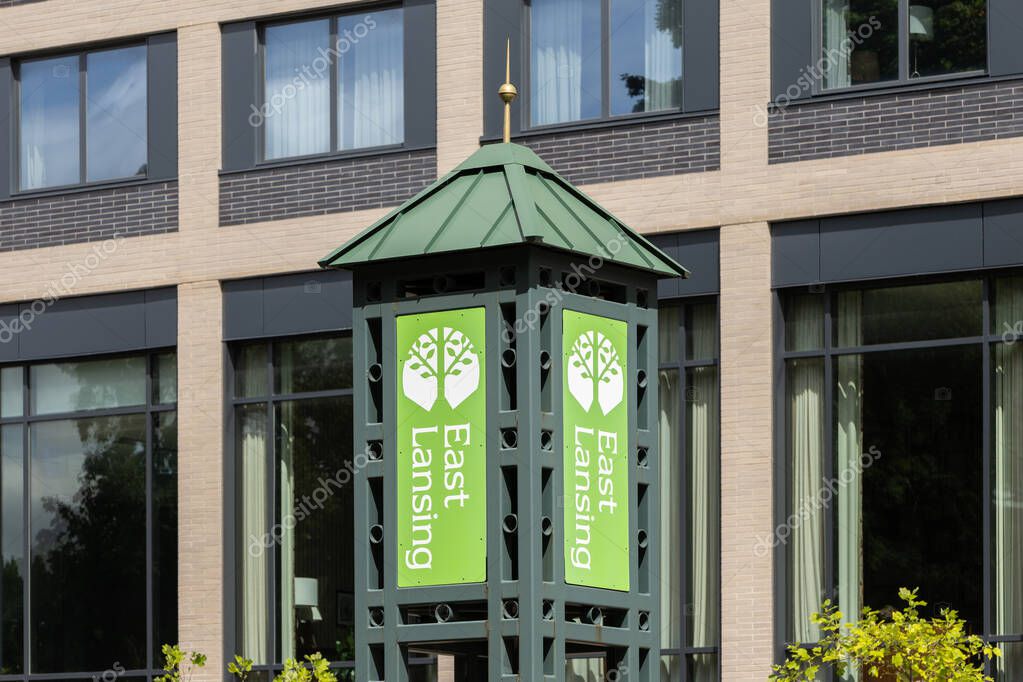 East Lansing, MI, USA - August 29, 2025: Lansing is the Capital of Michigan that was incorporated in 1907 and home to Michigan State University.