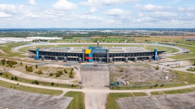 Joliet, IL, USA - September 24, 2025: Chicagoland Speedway is a tri-oval race track owned by NASCAR that hosts major races as well as concerts and other events.