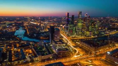 Moskova cityscape panorama geceleri