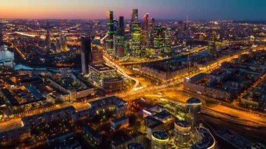 Moskova cityscape panorama geceleri