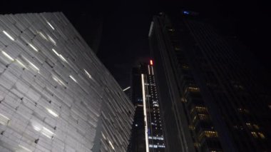 Çin gece saat aydınlatma zhuhai şehir trafik avenue hava panorama 4k zaman atlamalı