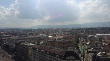 4k Görüntüler: Cenevre şehir manzarası, İsviçre  