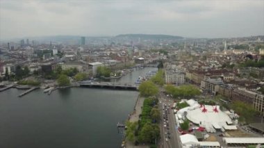 4 k görüntüleri Zürih'cityscape panorama, İsviçre  