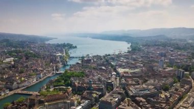 4 k görüntüleri Zürih'cityscape panorama, İsviçre  