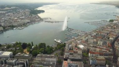 4k Görüntüler: Cenevre şehir manzarası, İsviçre  