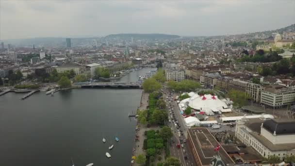 Footage Zurich Cityscape Panorama Switzerland — Stock Video