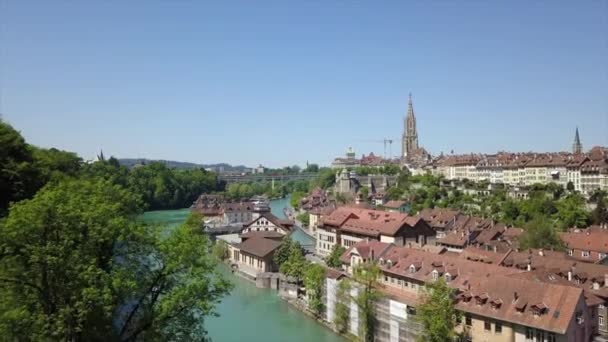 Beelden Van Bern Stadsgezicht Panorama Zwitserland — Stockvideo
