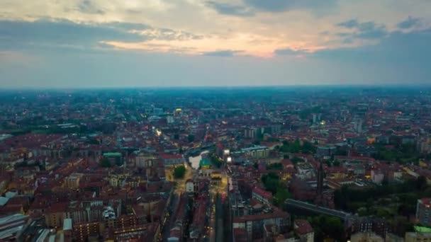 Aufnahmen Des Stadtpanoramas Von Mailand Bei Tag Italien — Stockvideo