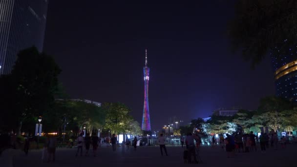 Guangzhou Ene Guangzhou Canton Tower Guangzhou China Escena Colorida Guangzhou — Vídeos de Stock