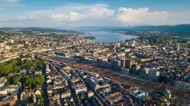 Beelden Van Zürich Stadsgezicht Panorama Zwitserland — Stockvideo