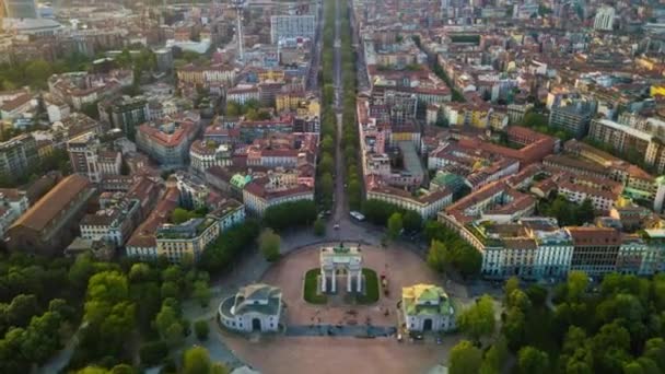 Film Milano Stadsbilden Panorama Dagtid Italien — Stockvideo