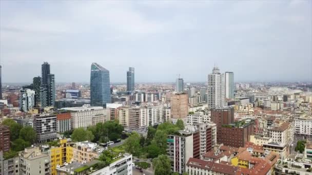 Milan Görüntüleri Cityscape Panorama Adlı Gündüz Talya — Stok video