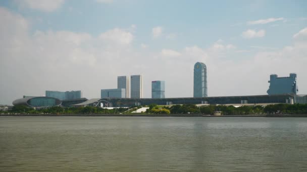 Hari Waktu Guangzhou Industri Pemandangan Kota Panorama Udara Cakupan — Stok Video