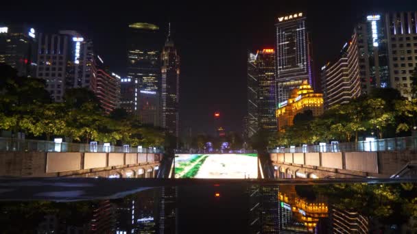 Cina illuminazione notturna zhuhai traffico cittadino viale aerea panorama 4k time lapse — Video Stock