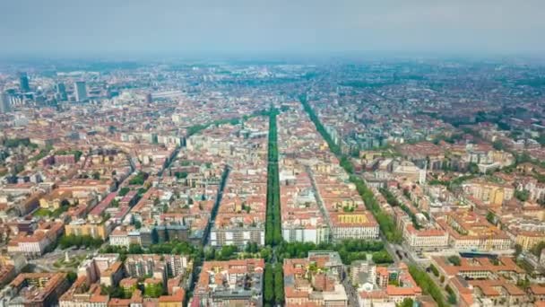 Aufnahmen Des Stadtpanoramas Von Mailand Bei Tag Italien — Stockvideo