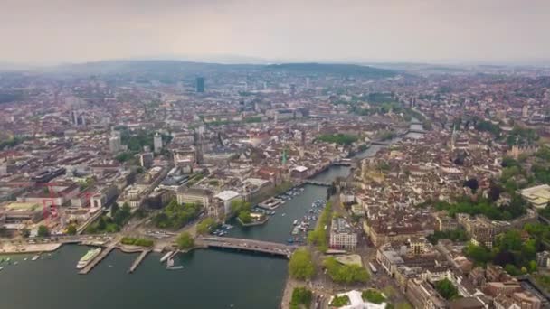 Beelden Van Zürich Stadsgezicht Panorama Zwitserland — Stockvideo