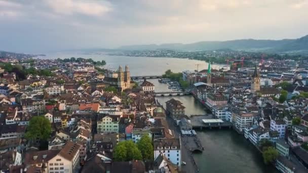 Film Zurich Stadsbilden Panorama Schweiz — Stockvideo