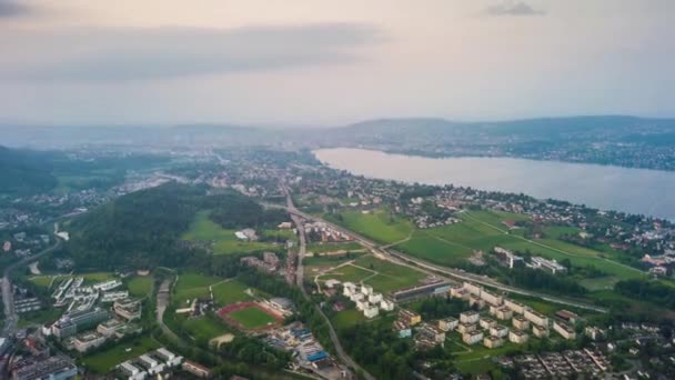 Цюрихская панорама города — стоковое видео