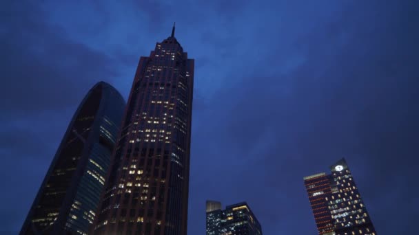 Noční Čas Guangzhou Skyscape Letecké Panorama Záběry Čína — Stock video