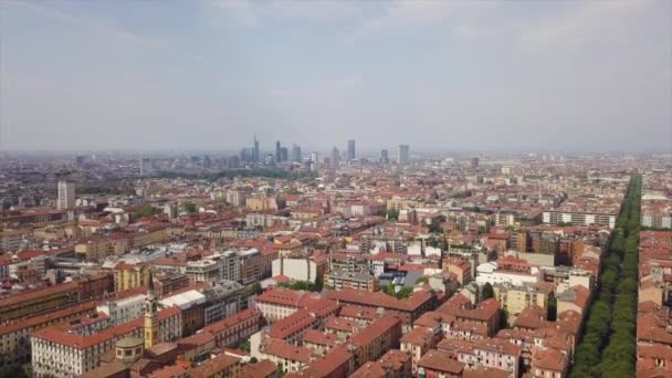 Footage Milan Cityscape Panorama Day Time Italy — Stock Video