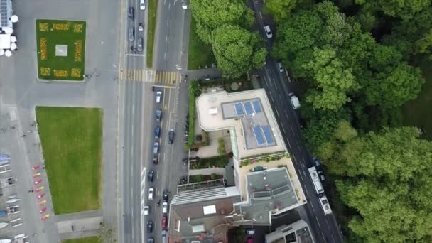 Beelden Van Genève Stadsgezicht Panorama Zwitserland — Stockvideo