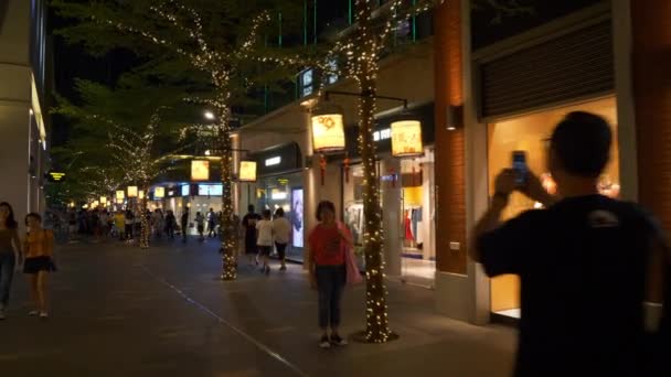 Persone Che Camminano Sulla Città Zhuhai Filmati Cina — Video Stock