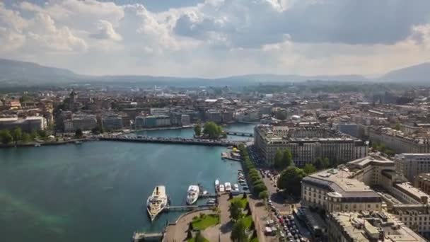 Filmagem Panorama Paisagem Urbana Genebra Suíça — Vídeo de Stock