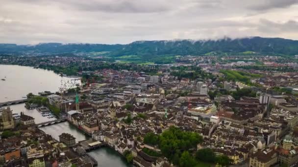 Beelden Van Zürich Stadsgezicht Panorama Zwitserland — Stockvideo