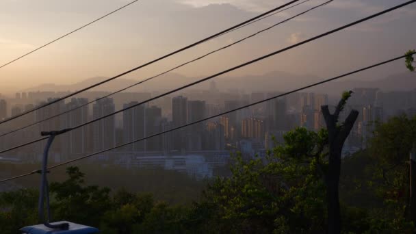 Letecké panorama přímořského města Zhuhai — Stock video