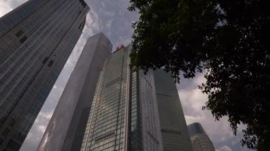 Gün zaman guangzhou gökyüzü hava panorama. 4 k görüntüleri Çin