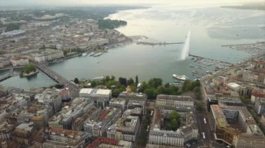 4k Görüntüler: Cenevre şehir manzarası, İsviçre  