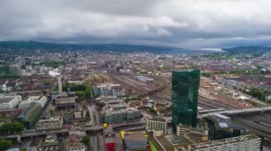 4 k görüntüleri Zürih'cityscape panorama, İsviçre  