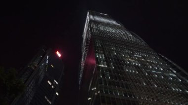 Gece saat guangzhou gökyüzü hava panorama. 4 k görüntüleri Çin
