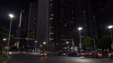  Guangzhou şehir trafik hava panorama. 4 k görüntüleri Çin