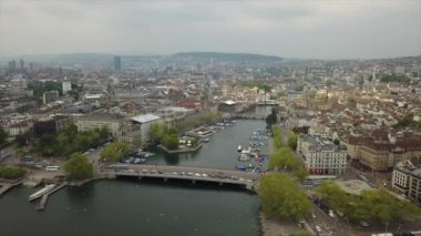 4 k görüntüleri Zürih'cityscape panorama, İsviçre  